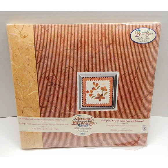 MBI Textured Expressions Scrapbook Photo Album 20 Pages Handmade Paper 12x12 - Picture 1 of 10